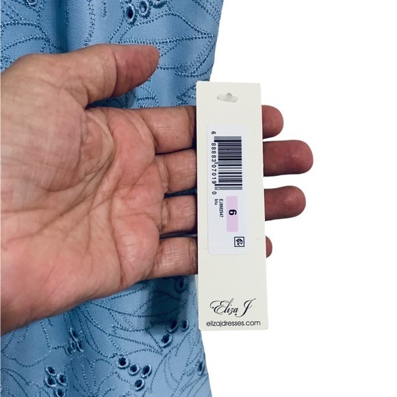 ELIZA J Sheath Dress Blue Embroidered Floral - Picture 5 of 6